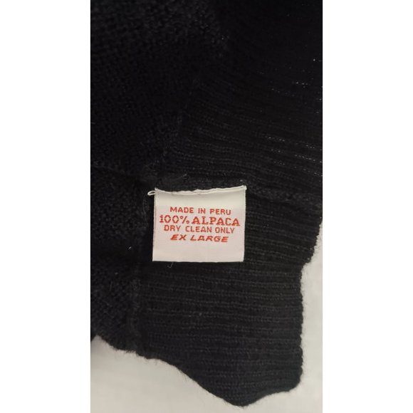 Andean XL Black Argyle Diamond Alpaca Peru Classic Business Event Occasion Sweat - Picture 5 of 5